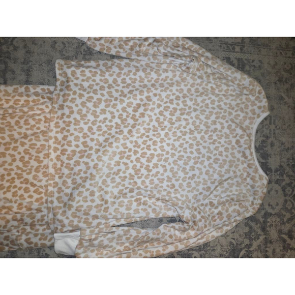 Women's Kate Spade Leopard Print Pajamas Set L Beige & White - Picture 6 of 10